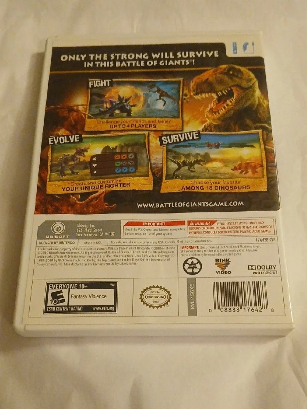 🍊3/$15🍊 Battle of Giants: Dinosaurs Strike (Wii) Game